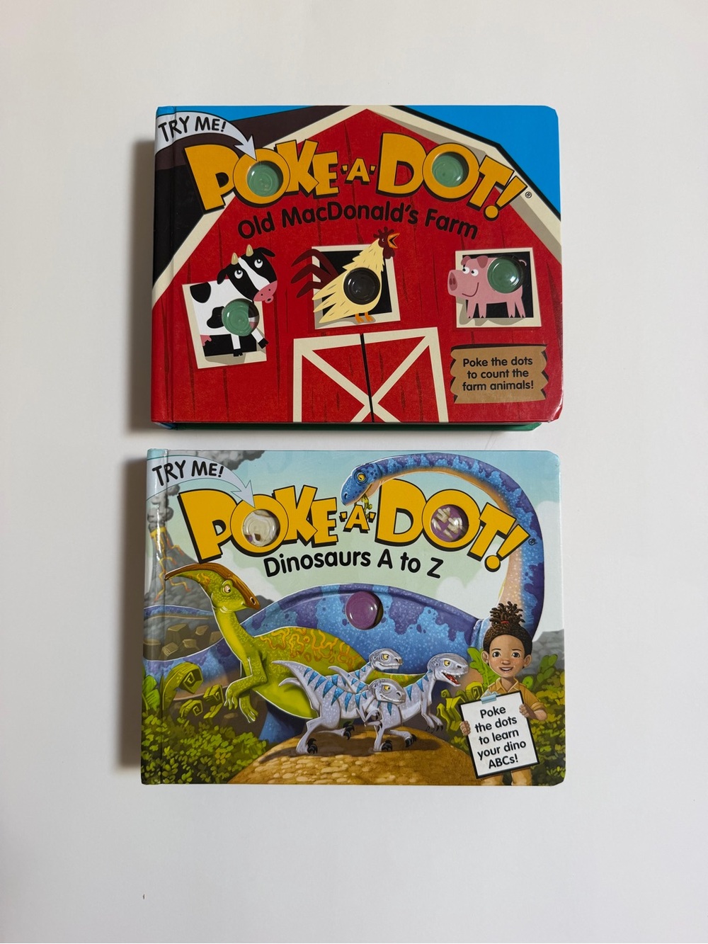 Set of 2: Melissa and Doug Poke-a-Dot Board Books